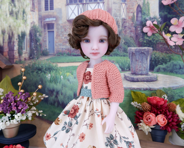 Persimmon Petals - dress and sweater with shoes for Ruby Red Fashion Friends doll