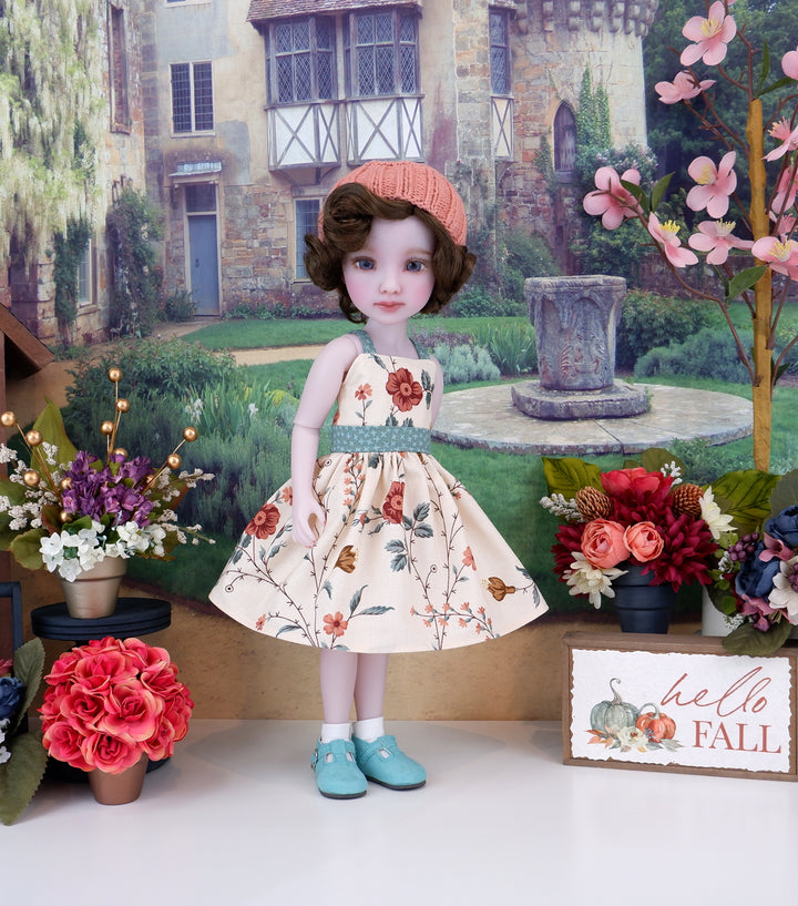 Persimmon Petals - dress and sweater with shoes for Ruby Red Fashion Friends doll