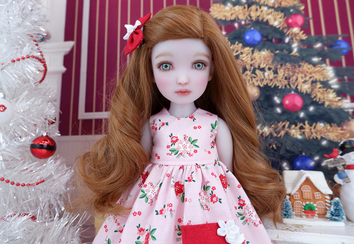 Petite Poinsettia - dress with shoes for Ruby Red Fashion Friends doll