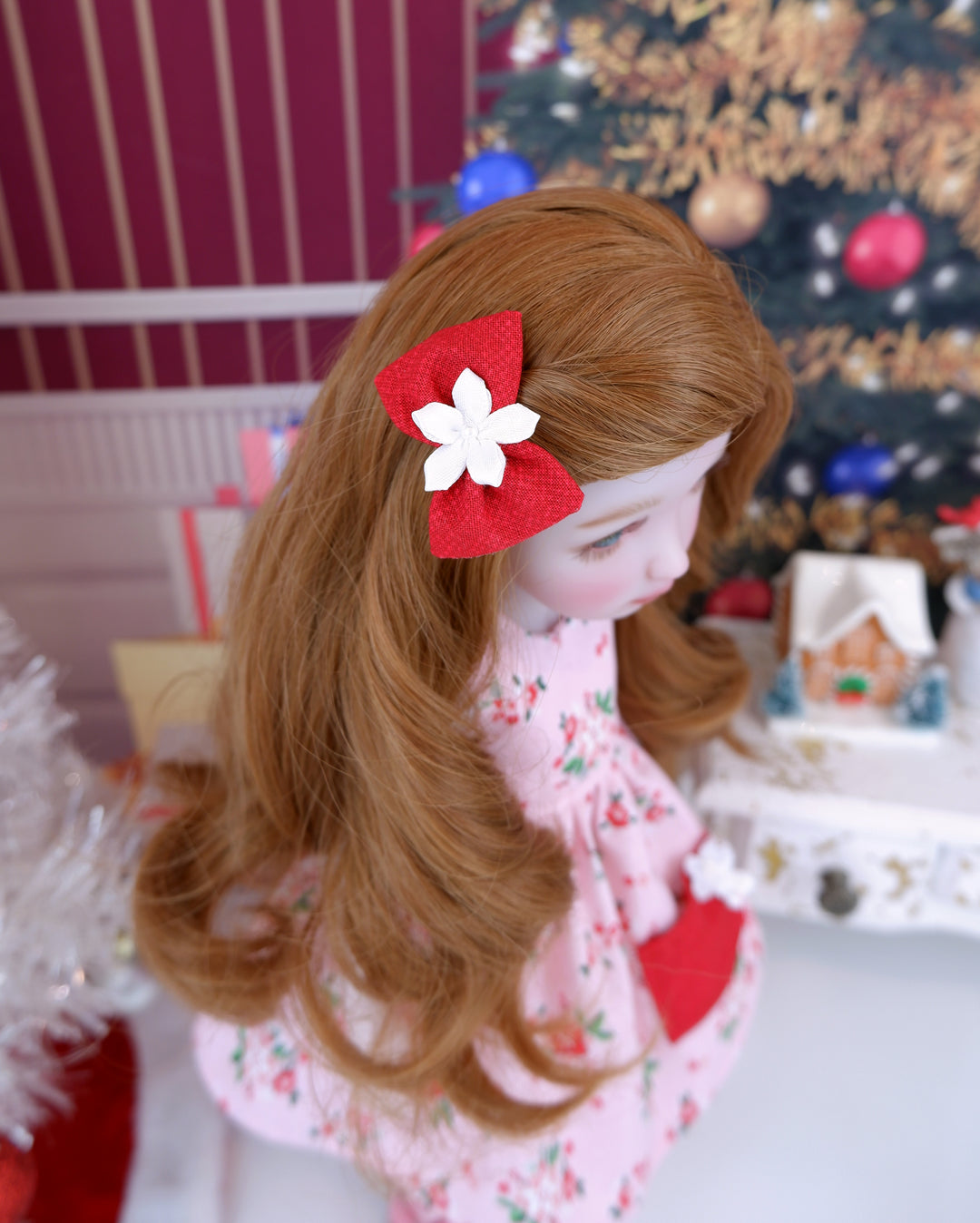 Petite Poinsettia - dress with shoes for Ruby Red Fashion Friends doll