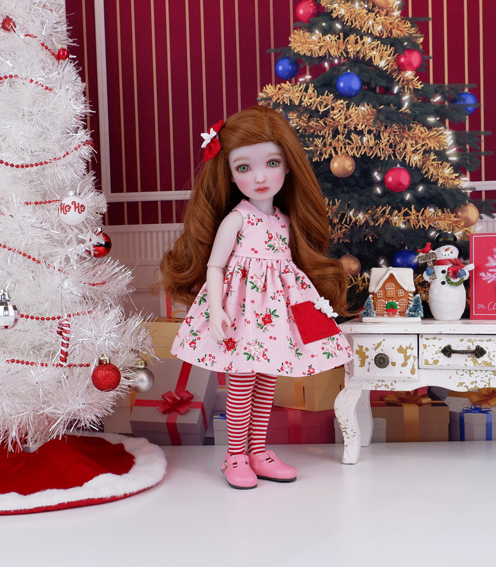 Petite Poinsettia - dress with shoes for Ruby Red Fashion Friends doll