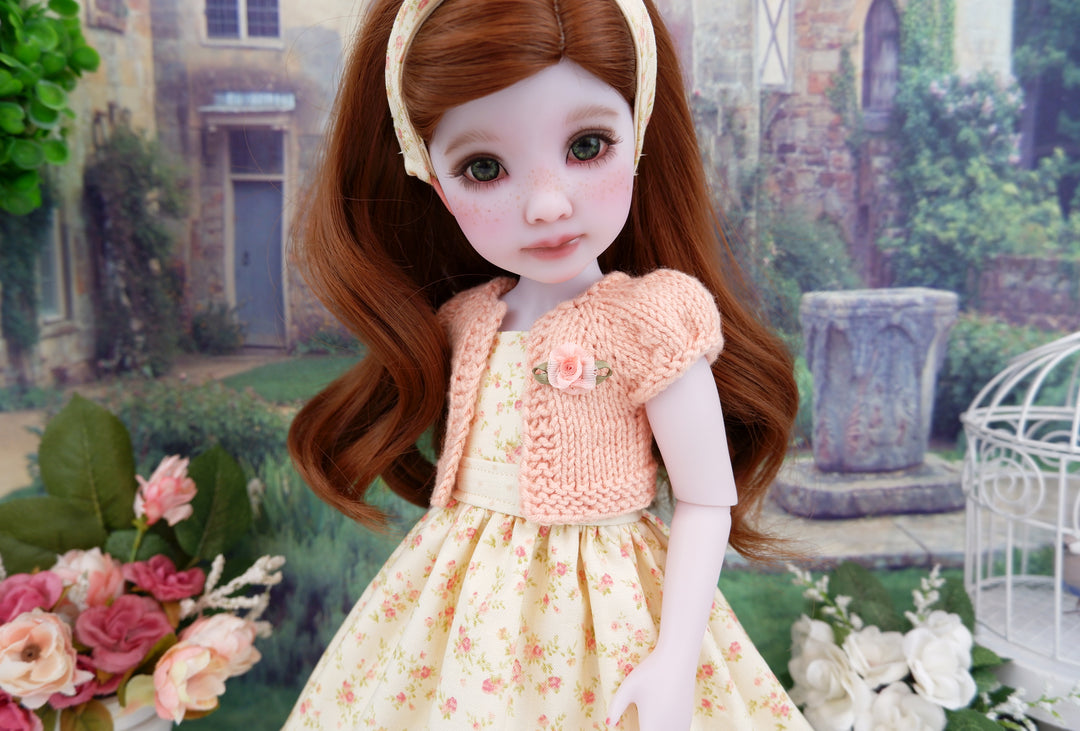 Petite Roses - dress and sweater with shoes for Ruby Red Fashion Friends doll