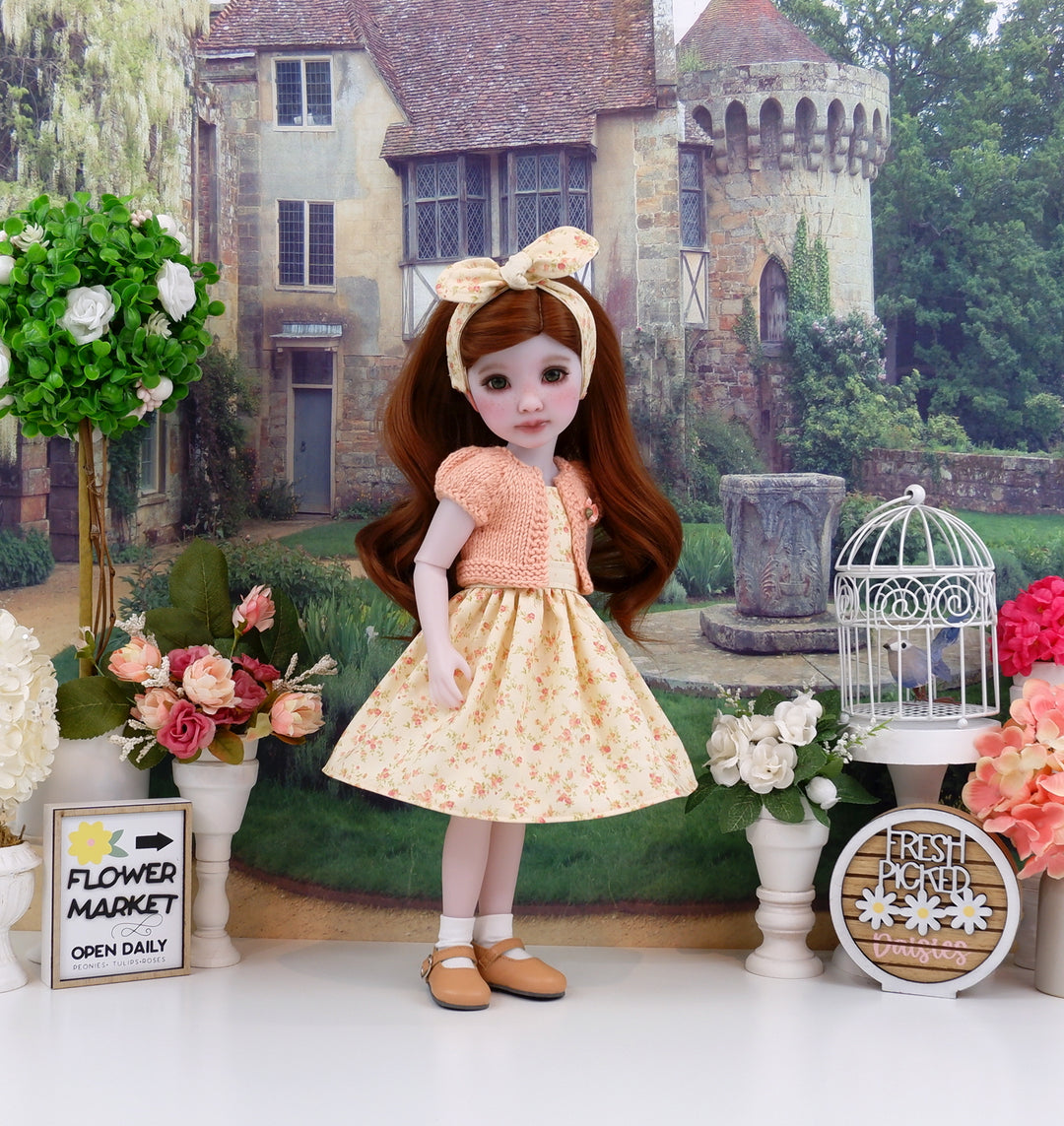 Petite Roses - dress and sweater with shoes for Ruby Red Fashion Friends doll