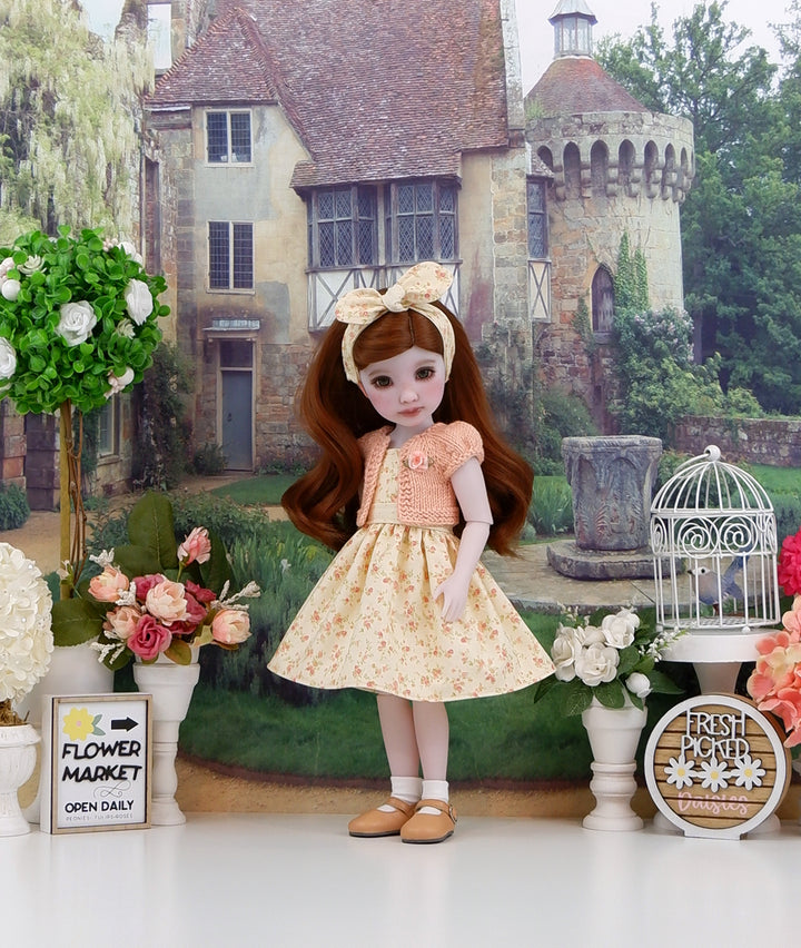 Petite Roses - dress and sweater with shoes for Ruby Red Fashion Friends doll