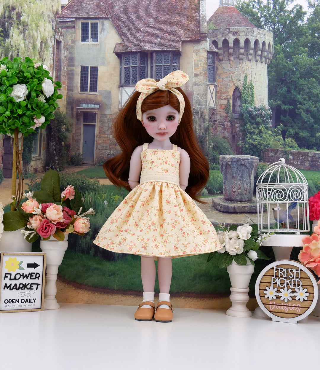 Petite Roses - dress and sweater with shoes for Ruby Red Fashion Friends doll