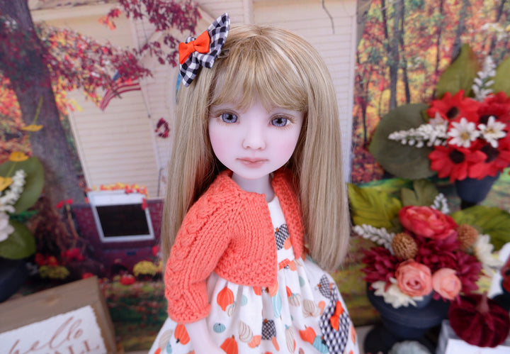 Pick your Pumpkin - dress with sweater & boots for Ruby Red Fashion Friends doll