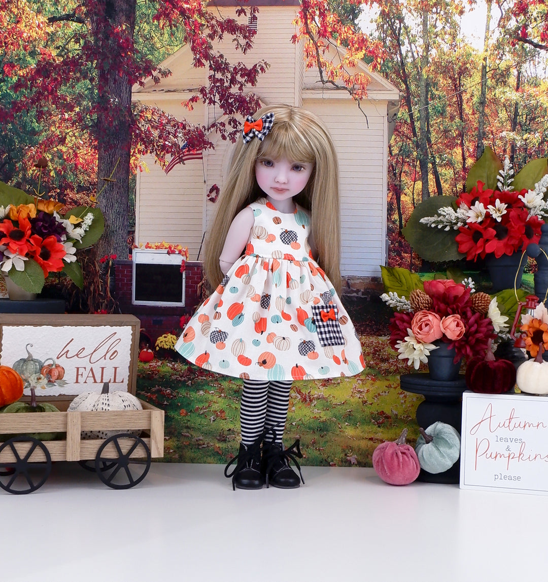 Pick your Pumpkin - dress with sweater & boots for Ruby Red Fashion Friends doll