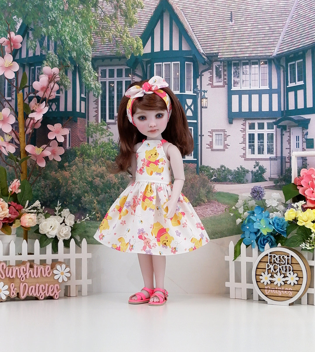 Piglet & Pooh - dress and sandals for Ruby Red Fashion Friends doll
