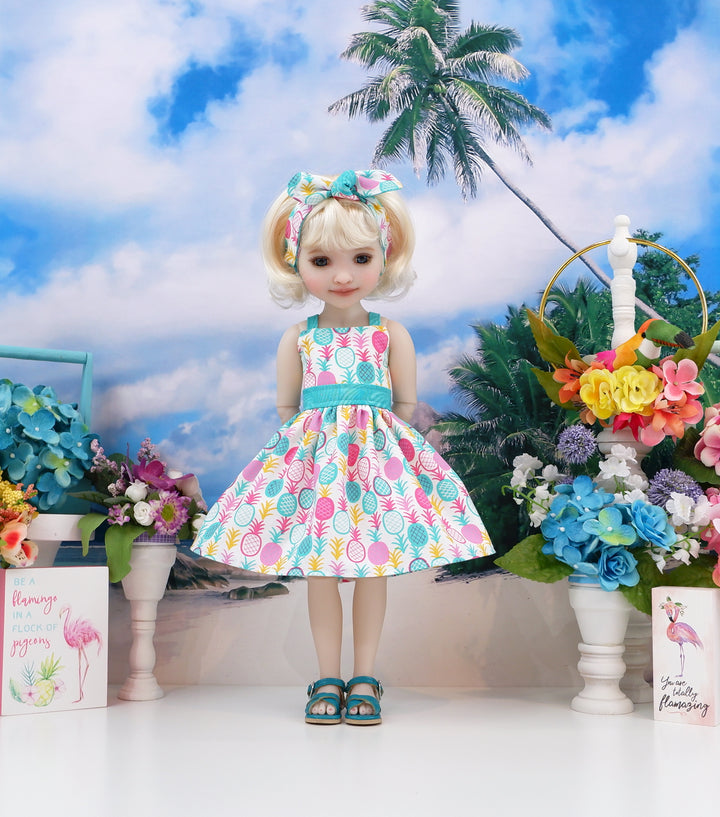 Pineapple Paradise - dress and sandals for Ruby Red Fashion Friends doll