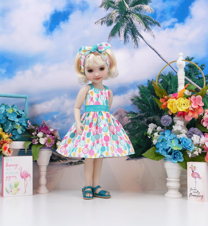 Pineapple Paradise - dress and sandals for Ruby Red Fashion Friends doll