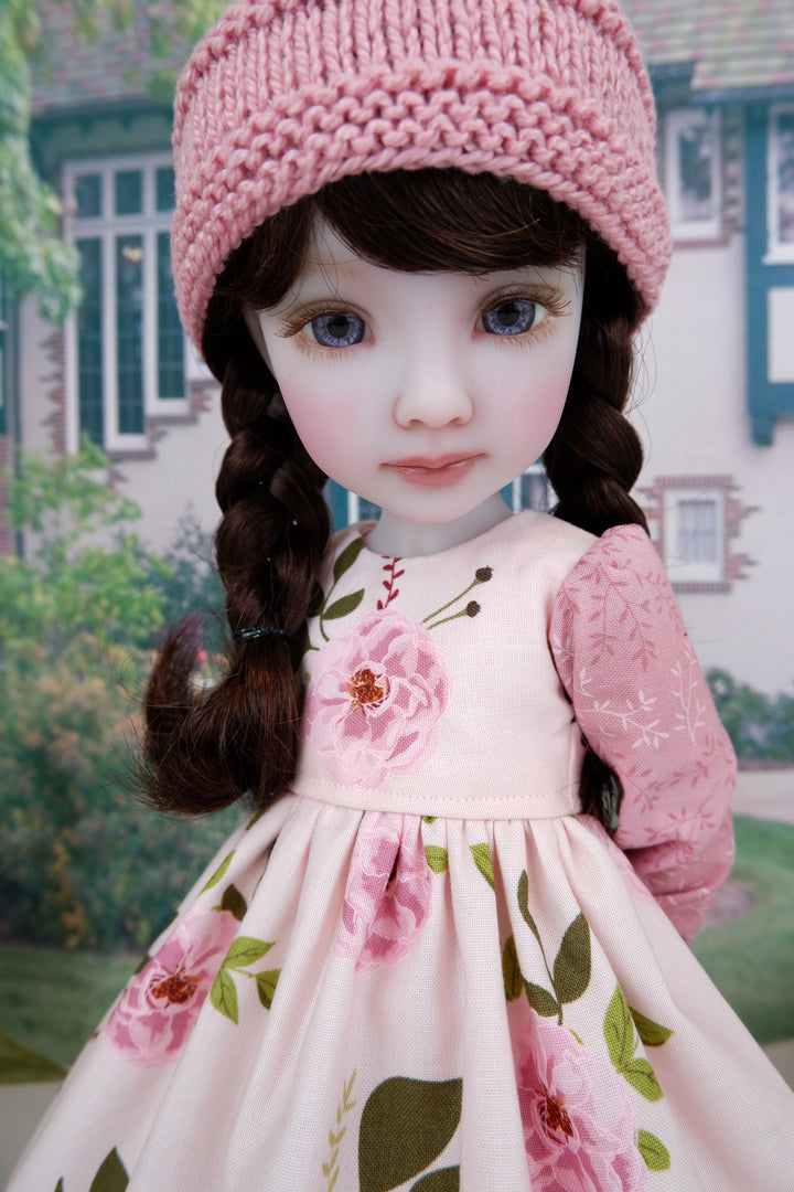 Pink Camellias - dress with boots for Ruby Red Fashion Friends doll