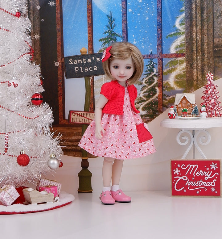 Pink Holly - dress with sweater & shoes for Ruby Red Fashion Friends doll