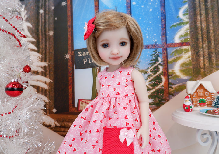 Pink Holly - dress with sweater & shoes for Ruby Red Fashion Friends doll