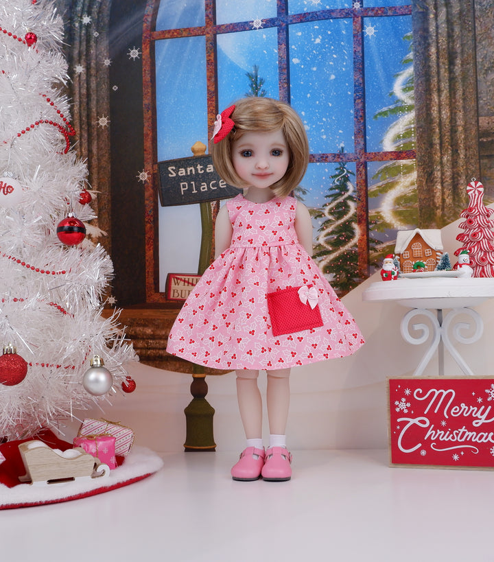 Pink Holly - dress with sweater & shoes for Ruby Red Fashion Friends doll