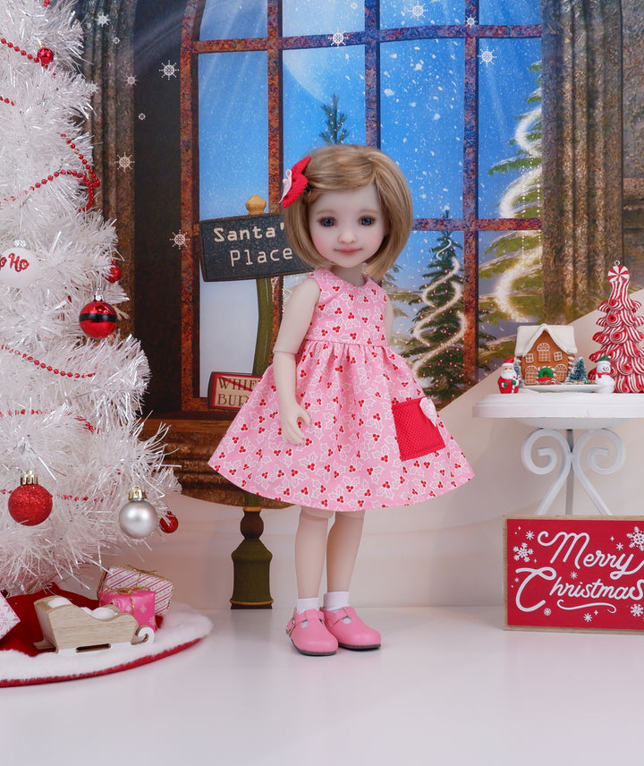 Pink Holly - dress with sweater & shoes for Ruby Red Fashion Friends doll