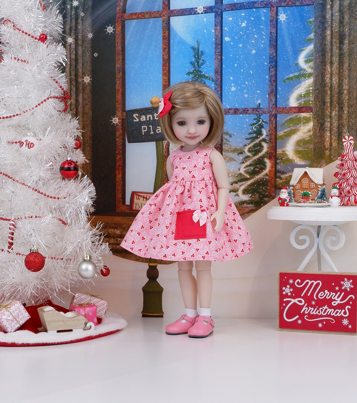 Pink Holly - dress with sweater & shoes for Ruby Red Fashion Friends doll