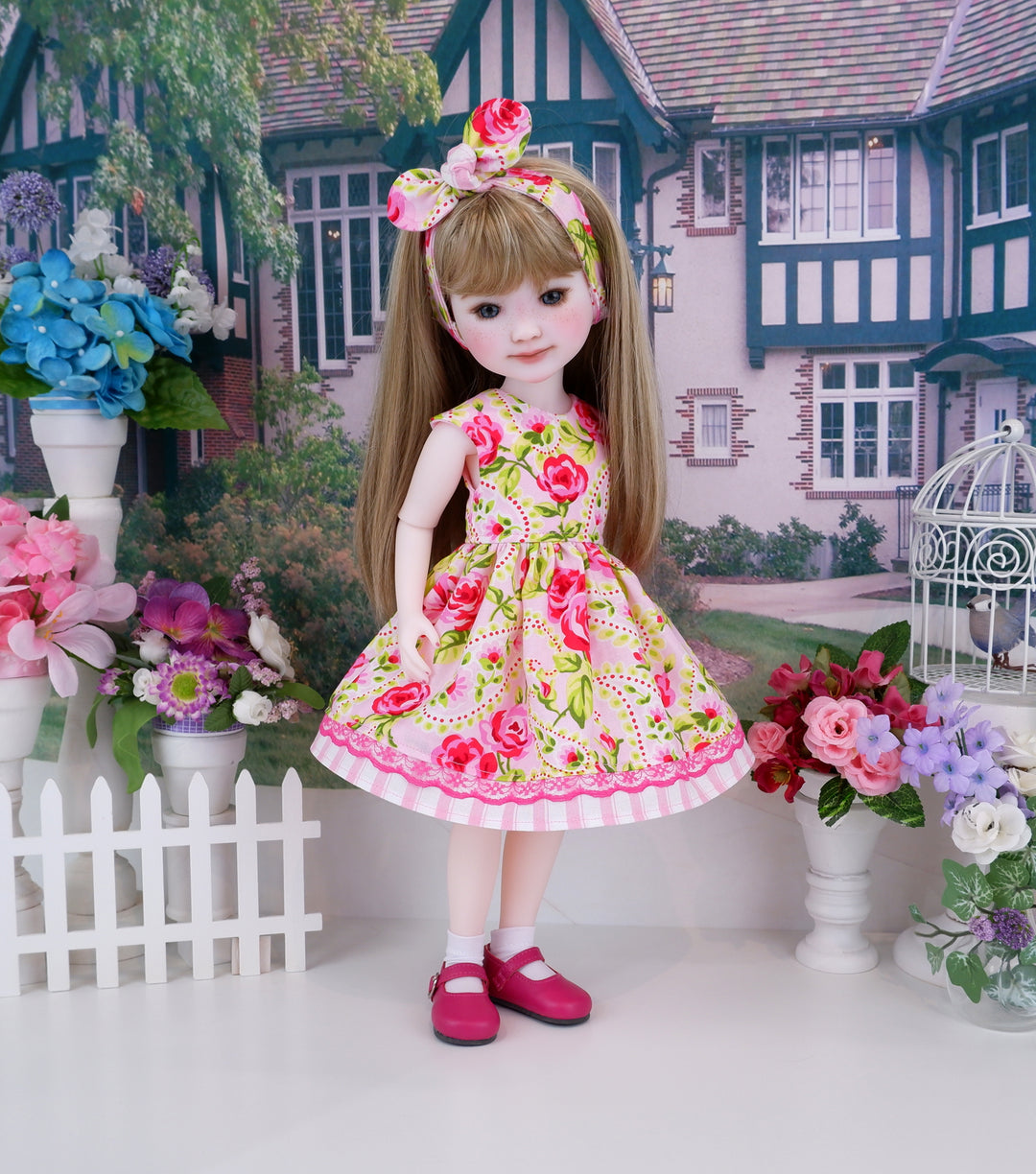 Pink Paisley Rose - dress with shoes for Ruby Red Fashion Friends doll Cottontail Doll Designs Pink Paisley Rose - dress with shoes for Ruby Red Fashion Friends doll Cottontail Doll Designs