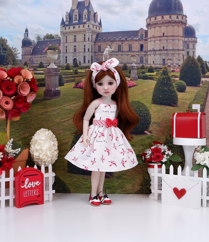 Pink Swallows - dress with shoes for Ruby Red Fashion Friends doll