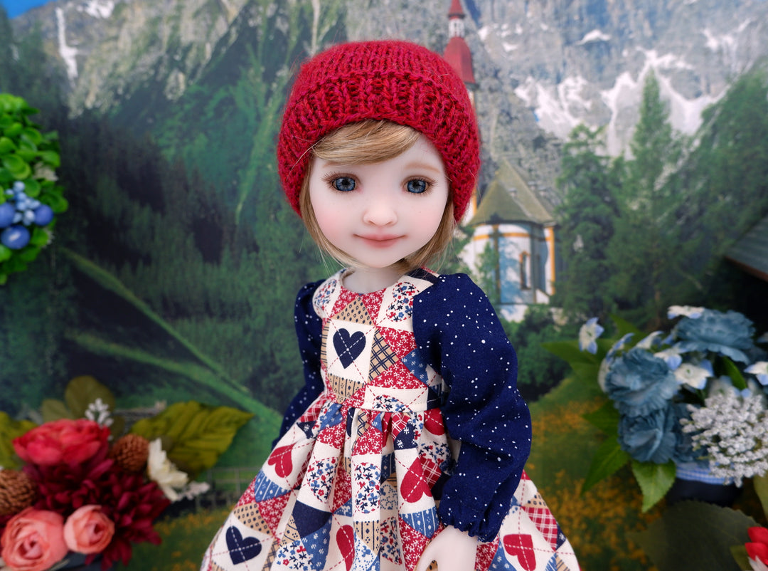 Pioneer Patchwork - dress with boots for Ruby Red Fashion Friends doll