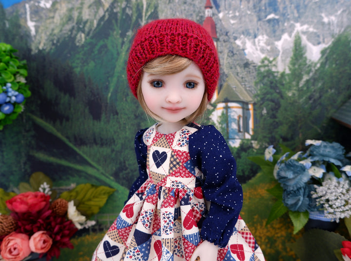 Pioneer Patchwork - dress with boots for Ruby Red Fashion Friends doll