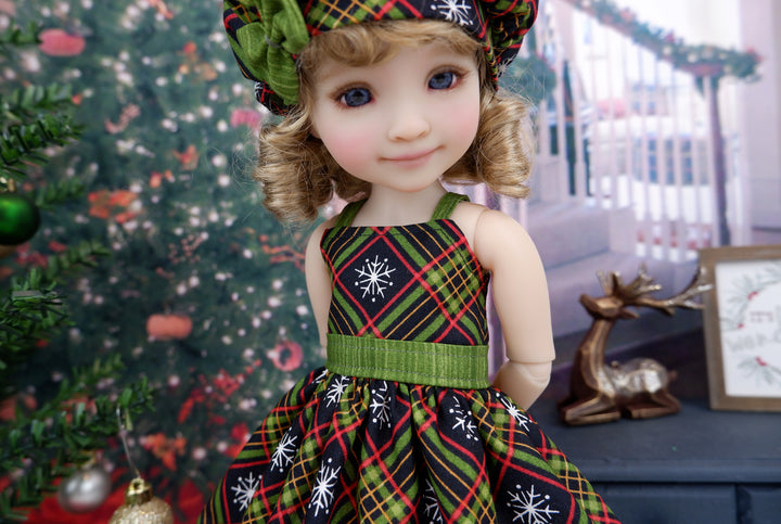 Plaid Snowflakes - dress with shoes for Ruby Red Fashion Friends doll