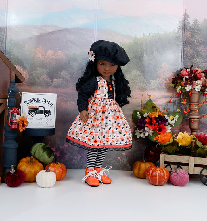 Plaid Witch - dress and hat with boots for Ruby Red Fashion Friends doll