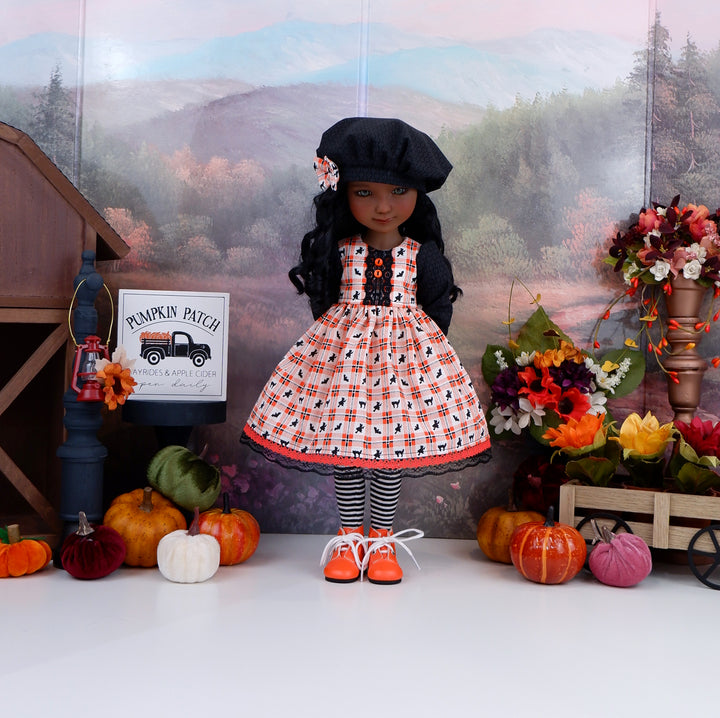 Plaid Witch - dress and hat with boots for Ruby Red Fashion Friends doll