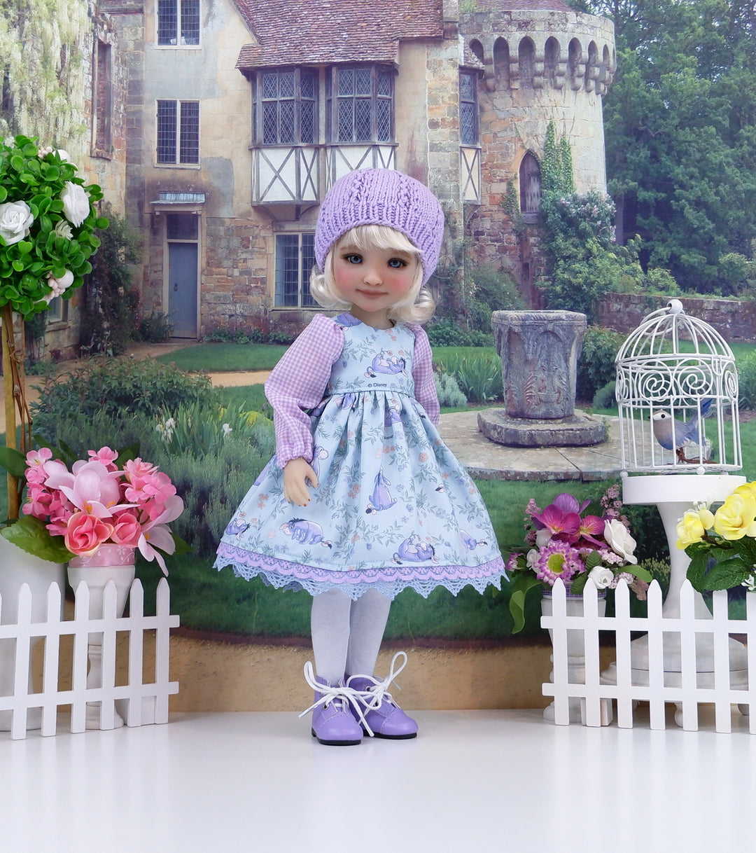 Playful Eeyore - dress ensemble with boots for Ruby Red Fashion Friends doll