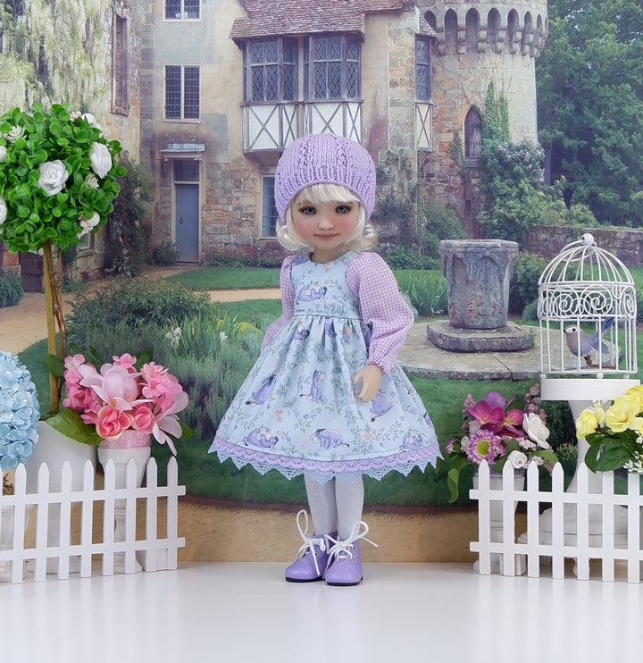 Playful Eeyore - dress ensemble with boots for Ruby Red Fashion Friends doll