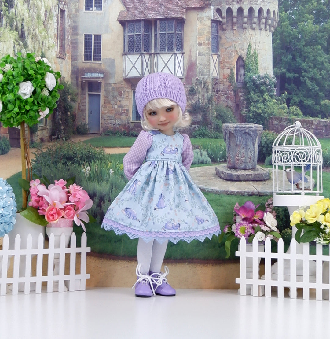 Playful Eeyore - dress ensemble with boots for Ruby Red Fashion Friends doll