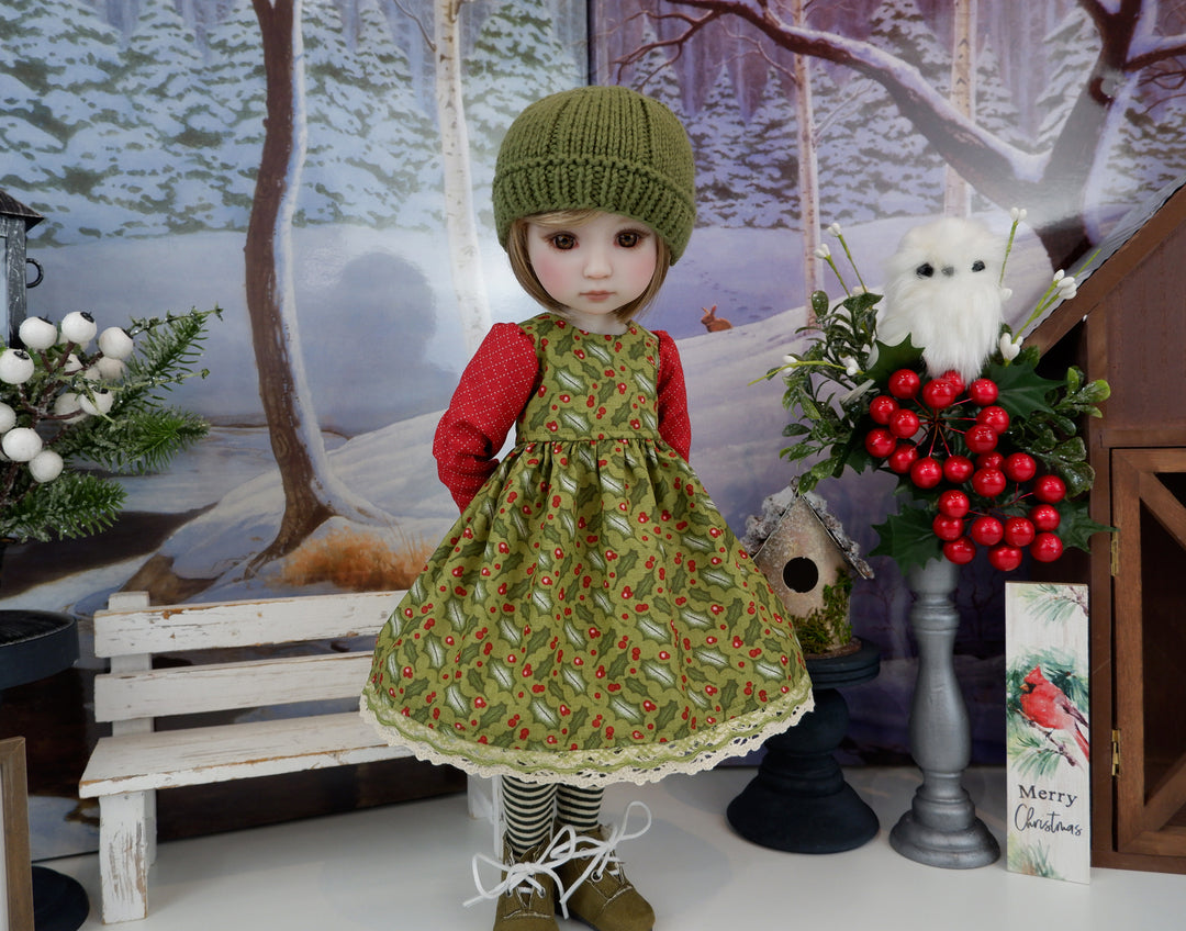 Plentiful Holly - dress ensemble with boots for Ruby Red Fashion Friends doll
