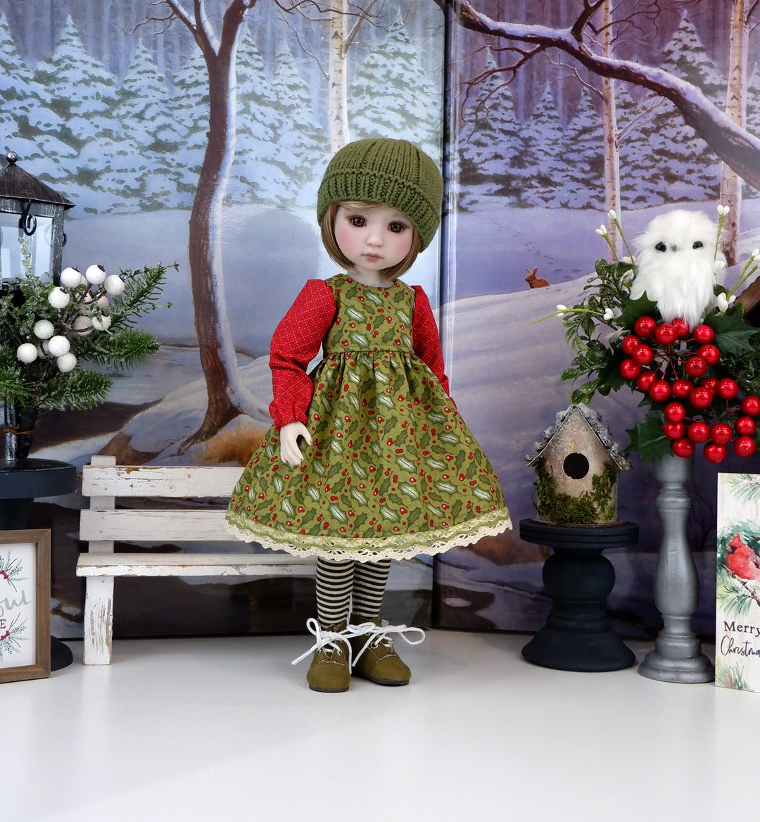 Plentiful Holly - dress ensemble with boots for Ruby Red Fashion Friends doll