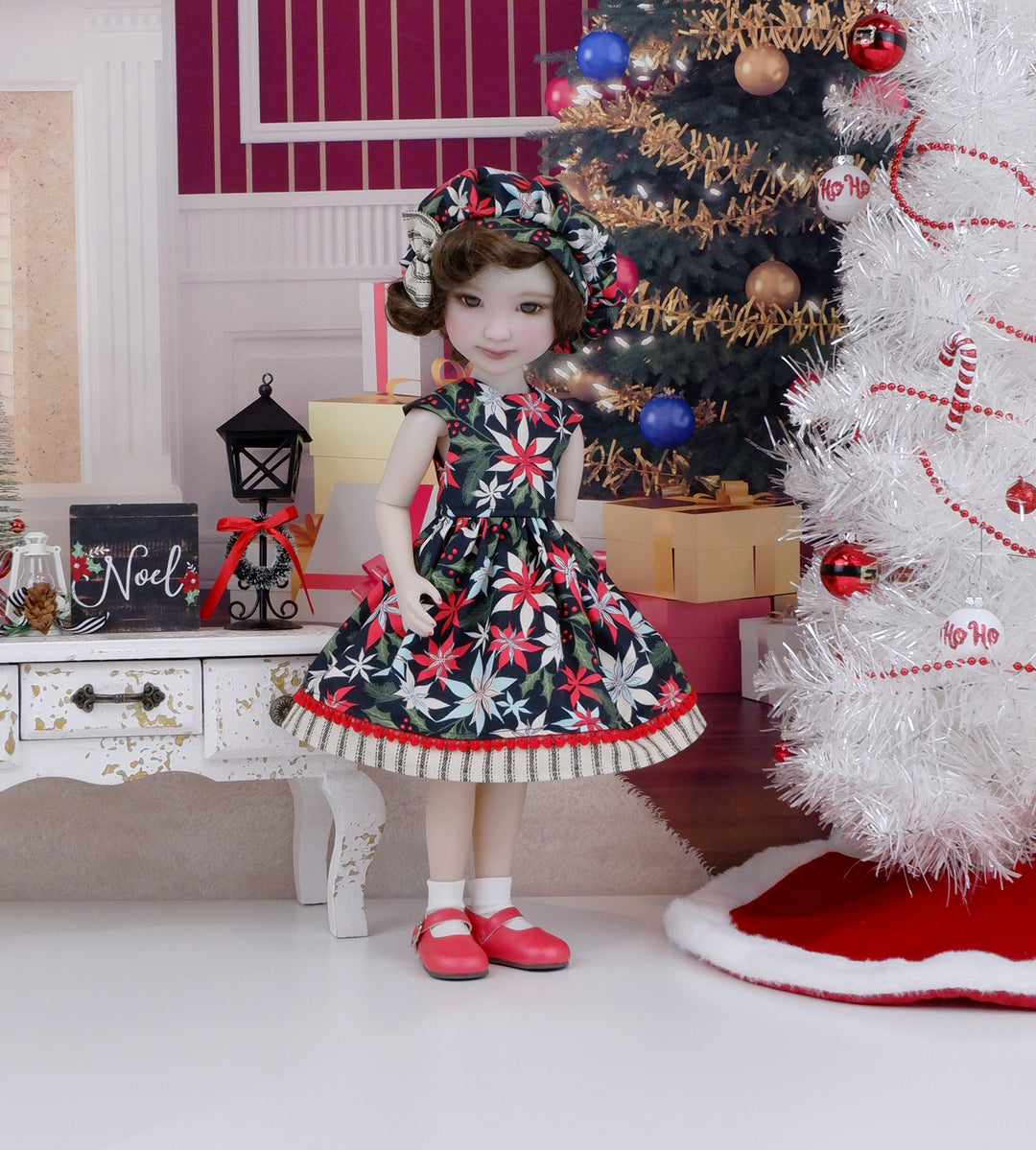 Poinsettia Charm - dress with shoes for Ruby Red Fashion Friends doll