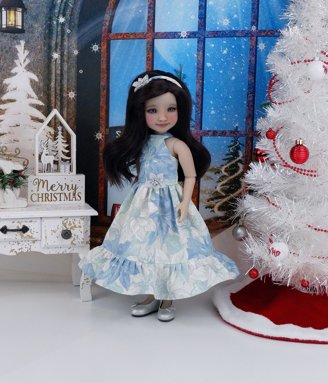Poinsettia Perfection - dress with shoes for Ruby Red Fashion Friends doll