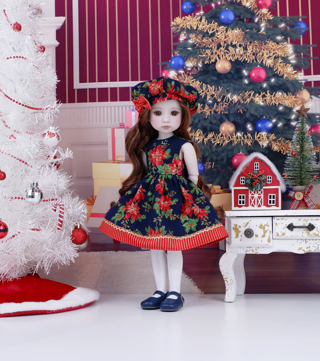 Poinsettia Splendor - dress with shoes for Ruby Red Fashion Friends doll