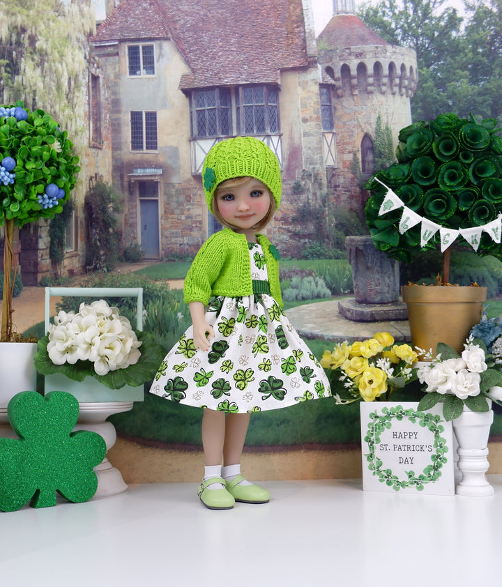 Polka Dot Clover - dress & sweater with shoes for Ruby Red Fashion Friends doll