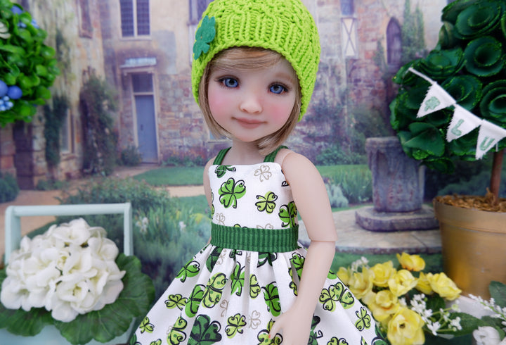 Polka Dot Clover - dress & sweater with shoes for Ruby Red Fashion Friends doll