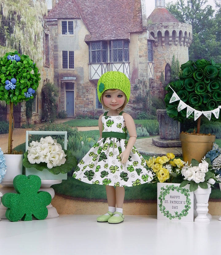 Polka Dot Clover - dress & sweater with shoes for Ruby Red Fashion Friends doll
