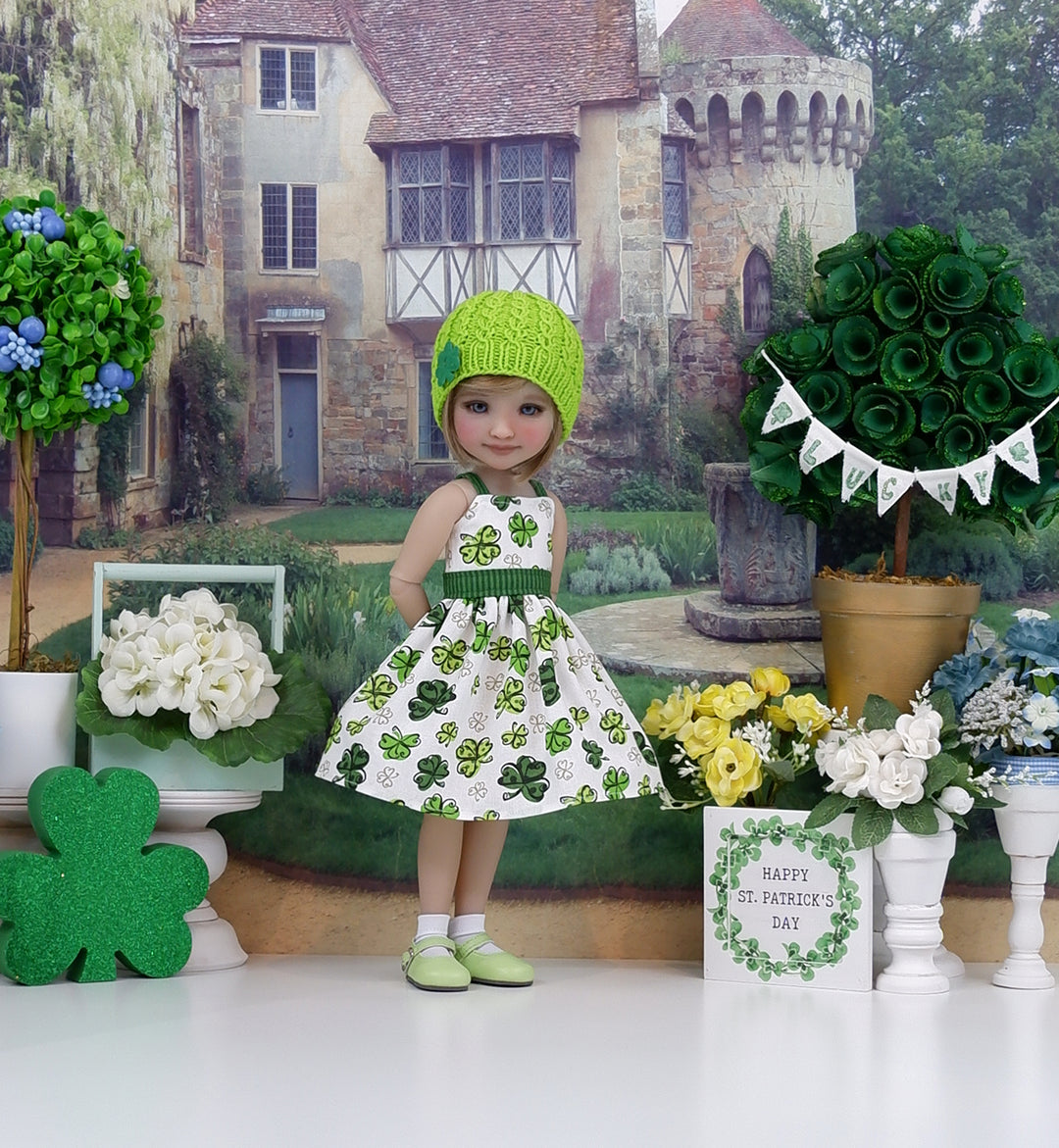 Polka Dot Clover - dress & sweater with shoes for Ruby Red Fashion Friends doll