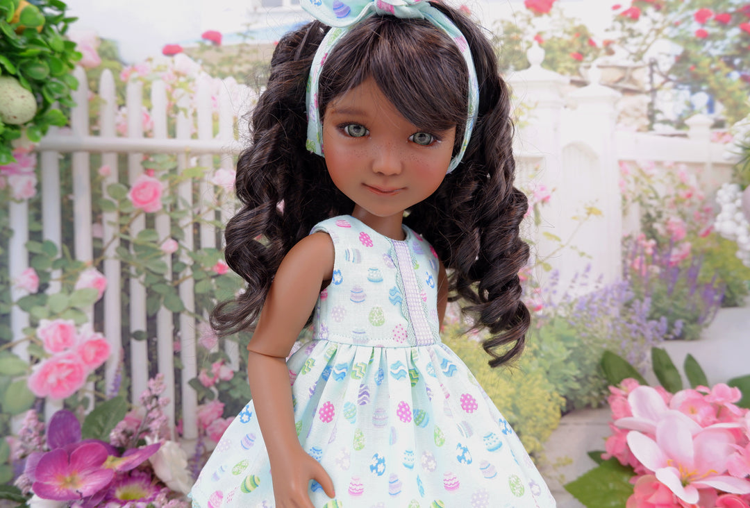 Polka Dot Eggs - top & bloomers with sandals for Ruby Red Fashion Friends doll