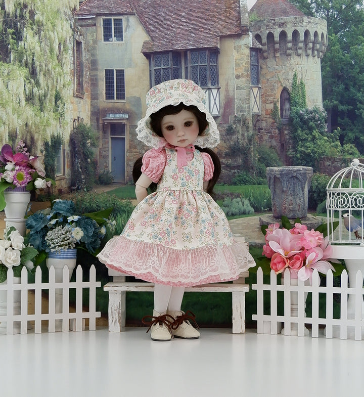 Prairie Blooms - dress & pinafore with boots for Ruby Red Fashion Friends doll