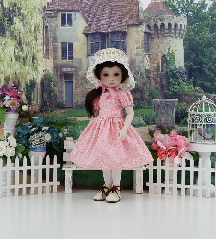 Prairie Blooms - dress & pinafore with boots for Ruby Red Fashion Friends doll