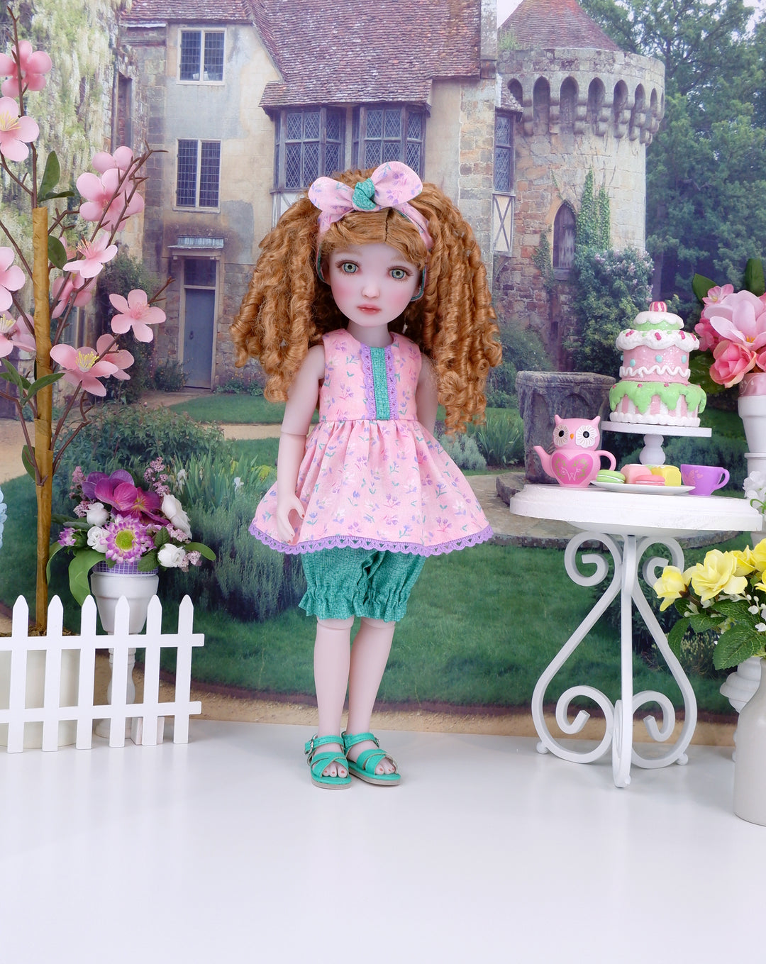 Precious Spring Too - babydoll top, bloomers and sandals for Ruby Red Fashion Friends doll