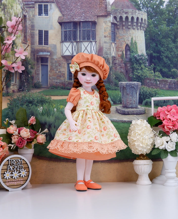 Pretty in Apricot - pinafore, dress and shoes for Ruby Red Fashion Friends doll