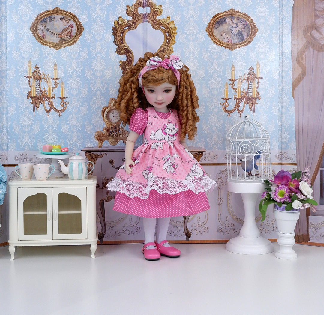 Pretty Marie - dress & pinafore with shoes for Ruby Red Fashion Friends doll