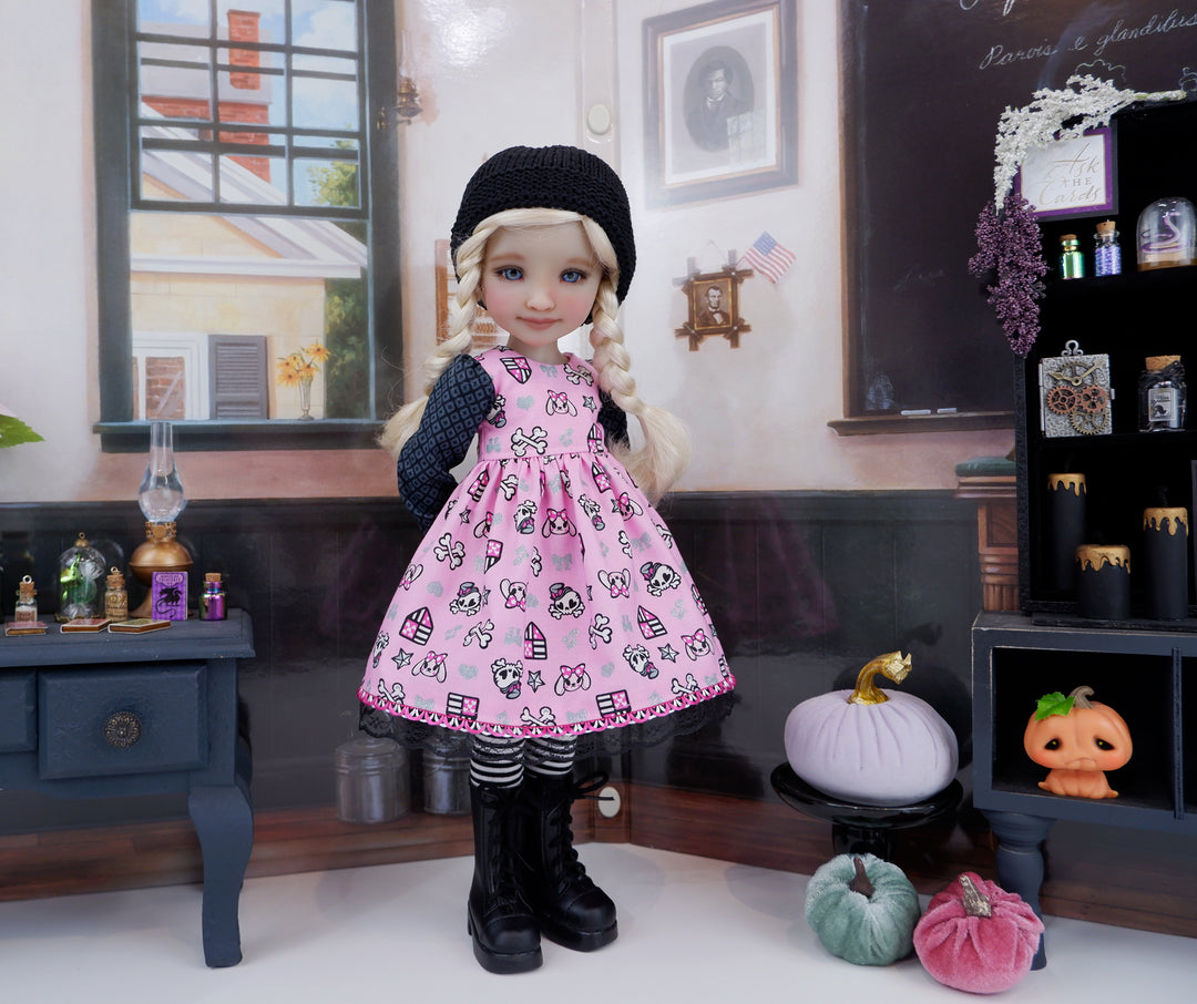 Pretty & Punk - dress ensemble with boots for Ruby Red Fashion Friends doll