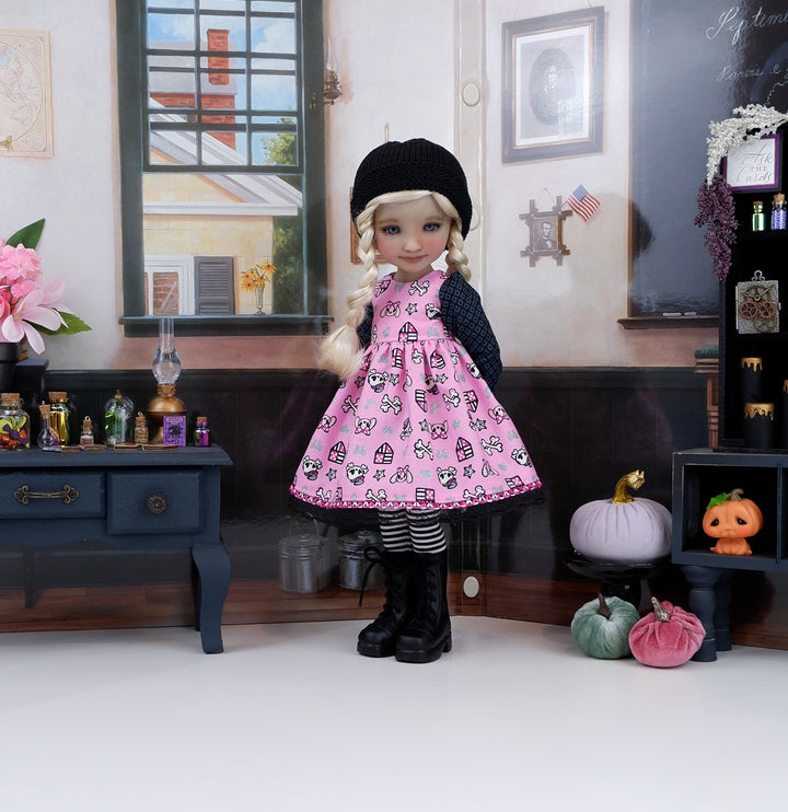 Pretty & Punk - dress ensemble with boots for Ruby Red Fashion Friends doll