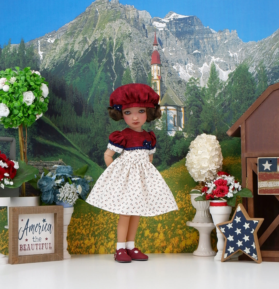 Primitive Americana - dress and shoes for Ruby Red Fashion Friends doll