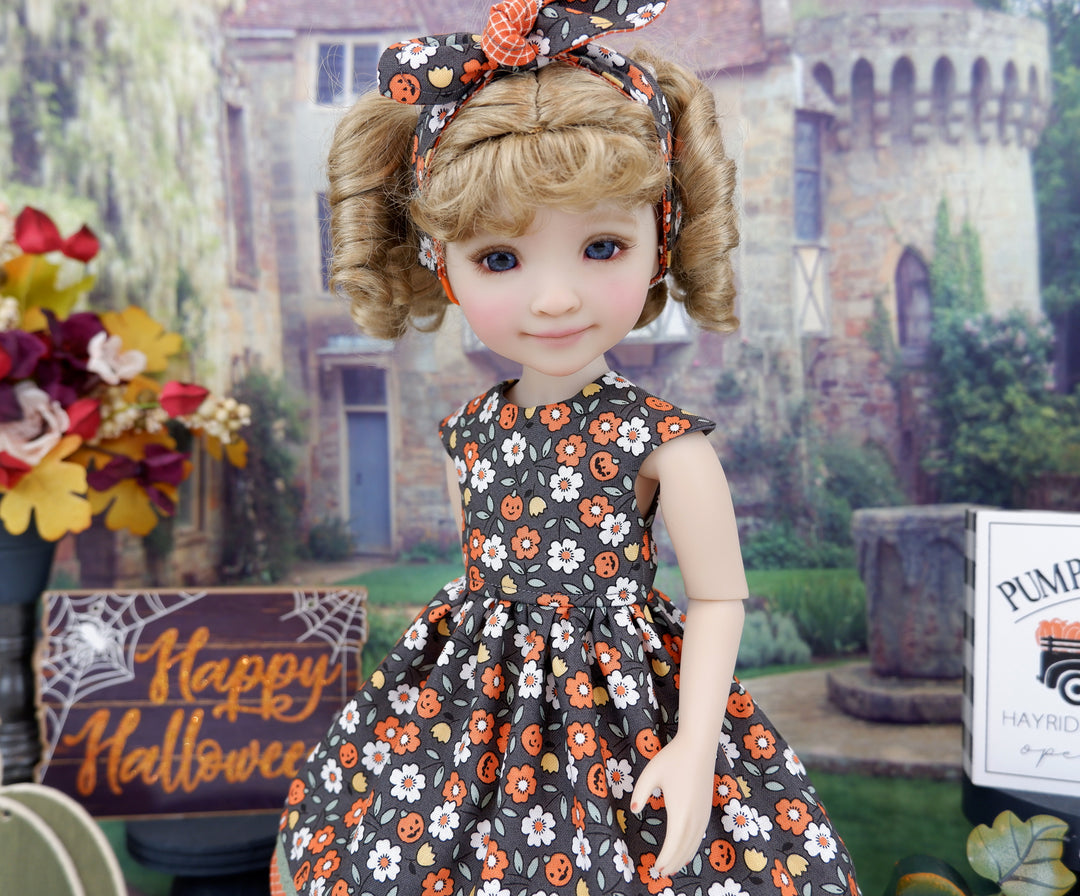 Pumpkin Blossoms - dress with shoes for Ruby Red Fashion Friends doll