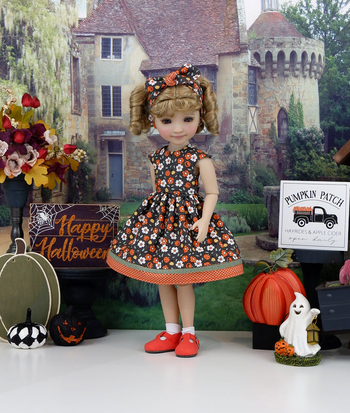 Pumpkin Blossoms - dress with shoes for Ruby Red Fashion Friends doll